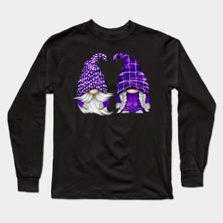 Purple Gnome Spring Aesthetic For  And Summer Lavender Long Sleeve T-Shirt